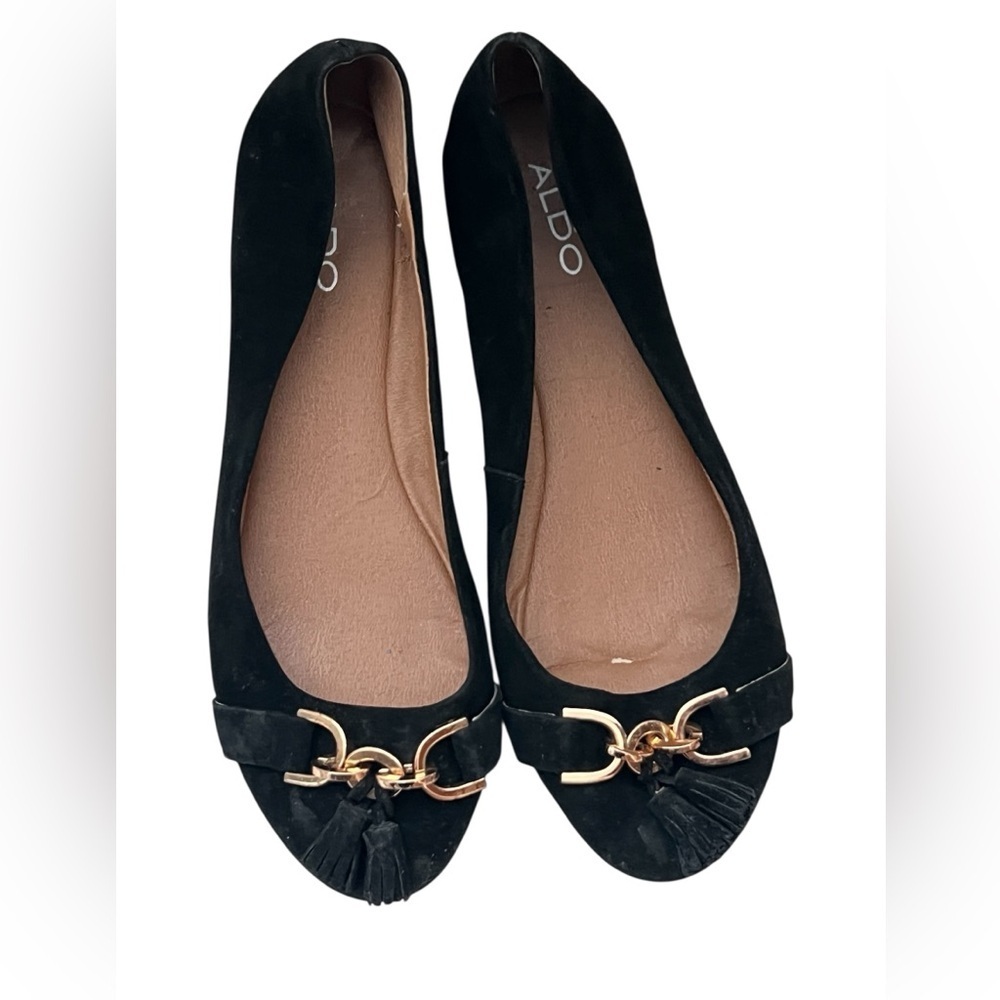 Aldo fringe tassel suede leather flats